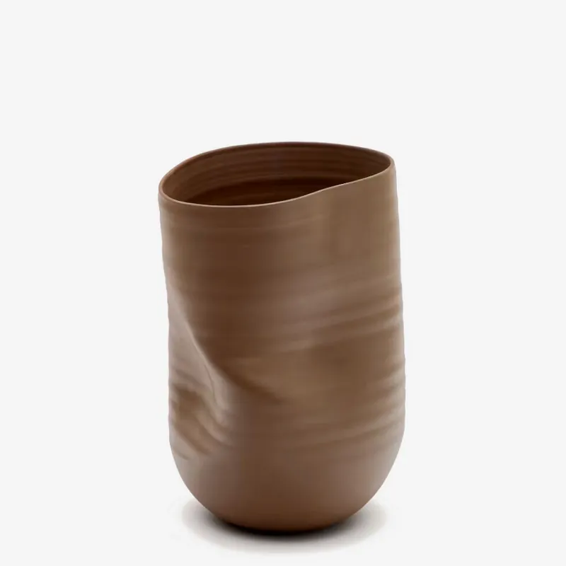 Jarrón Macarelleta de cerámica marrón oscuro Ø 21 cm - Ø 32 cm en Marrón - Jarrones, Uruguay | Kavehome
