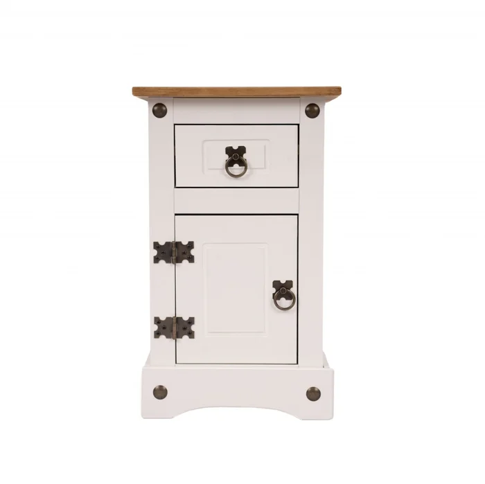 Mesa de luz 1 Cajón 1 puerta - Linea mexicana - Ecommerce en Blanco - Mesas de luz, Uruguay | Rústico Hogar, vista 3