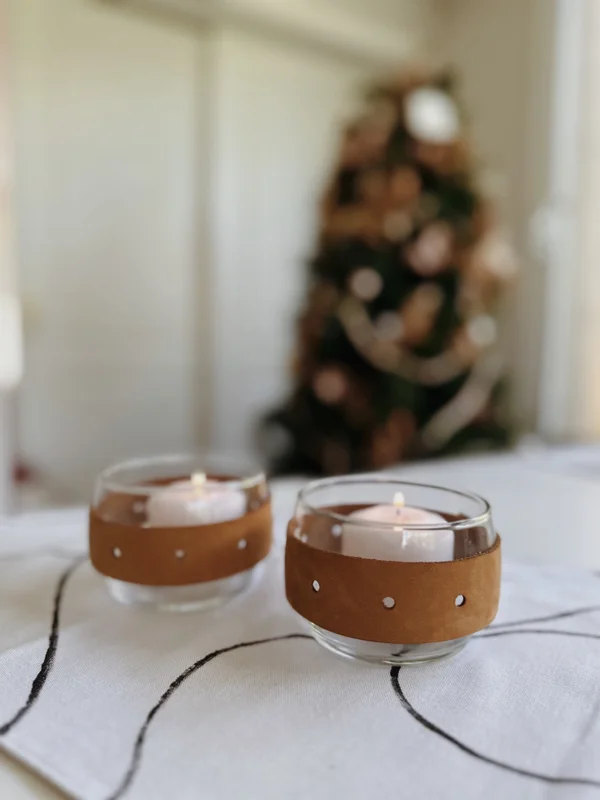 Velas circulares en cuero – Set x2 - Decoración, Uruguay | Dreams On Time, vista 6