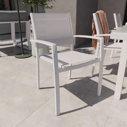 Silla con apoyabrazos Lyra Beta Blanca en Blanco - Muebles para el exterior, Uruguay | Naterial Uruguay
