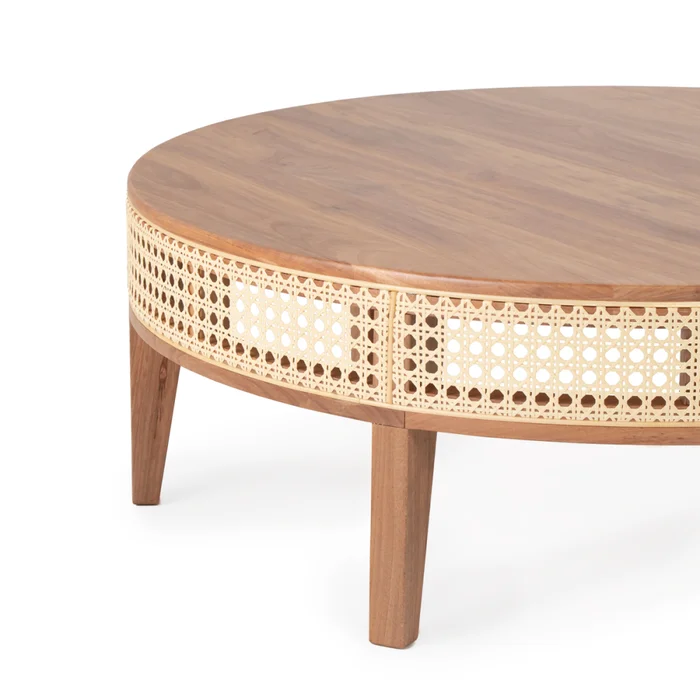Mesa de Centro Tamborium - Baja - Madera Natural en Beige - Mesas de living, Uruguay | NYR, vista 2
