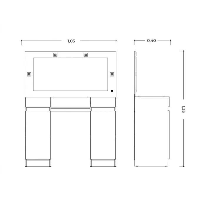 Tocador Espejo Grande Led - Studio - Marrón en Beige - Escritorios, Uruguay | Rústico Hogar, vista 5