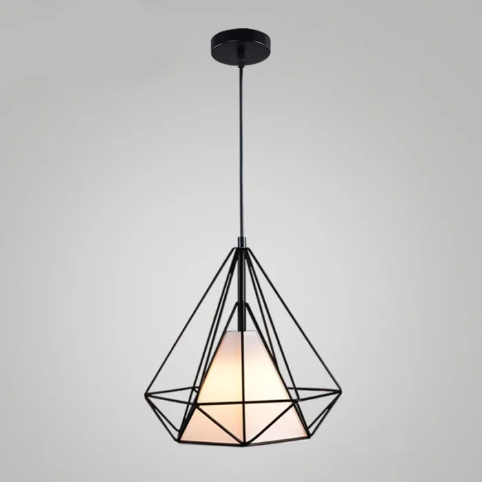 Colgante jaula negra diamante 38cm en Blanco - Lámparas colgantes, Uruguay | La Perla, vista 4