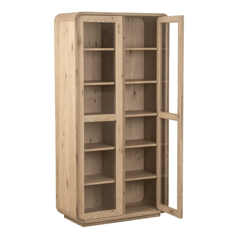 VITRINA ALTA MARINA ROBLE 98X46X204 en Madera natural - Bibliotecas, Uruguay | Masinfinito Casa