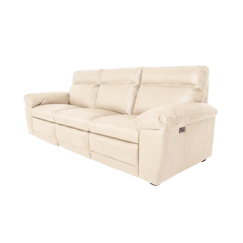 Sofá Recliner 3 Cuerpos Cuero-100-natural Natural-beige Imperial Arena en Beige - Sillones y sofás, Uruguay | Divino, vista 3