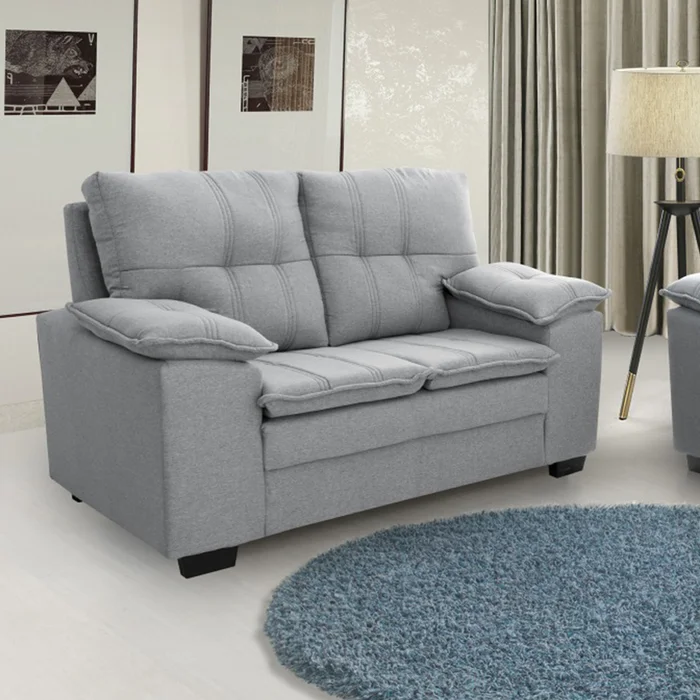 Juego De Living Sillón 2 Cuerpos Tapizado Tela Chenille en Gris - Sillones y sofás, Uruguay | Soy Hogar, vista 2
