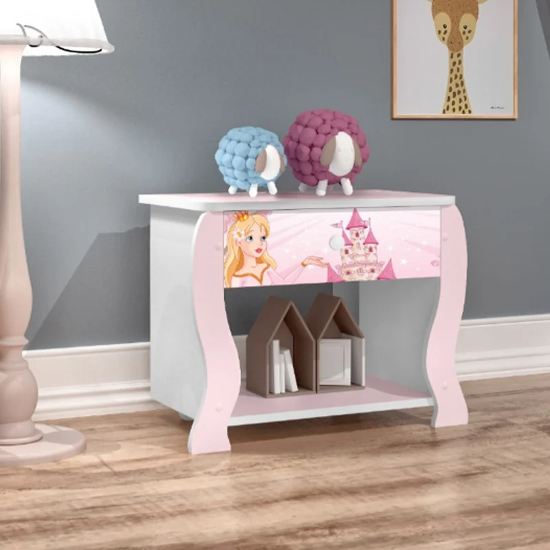 Mesa De Luz Para Niños 1 Cajon Diseño Princesa en Multicolor - Dormitorio, Uruguay | Soy Hogar, vista 3