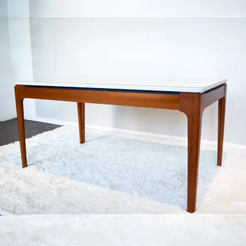 Mesa Mira Rectangular - Madera Maciza y Vidrio Sobrepuesto - Mesas de comedor, Uruguay | Balton