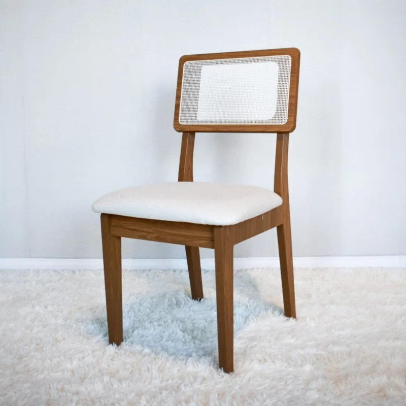 Silla de comedor Monica 100% MDF con RATAN en Madera natural - Sillas, Uruguay | Balton, vista 7