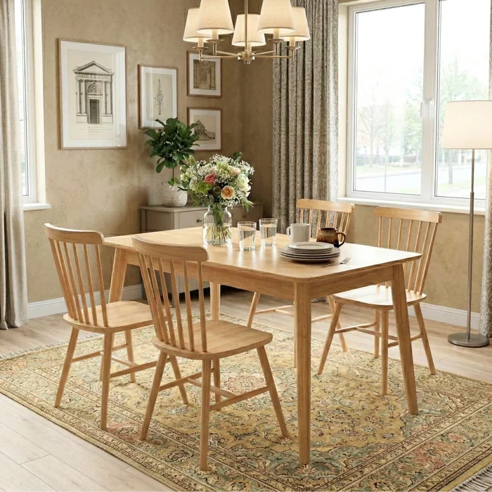 Mesa de comedor - Madera maciza 120 cm Oslo - Línea Serena en Madera natural - Mesas de comedor, Uruguay | Ecowood, vista 4