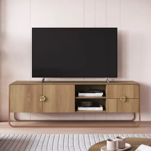 Rack Luna - Grande - Natural en Marrón - Muebles para TV, Uruguay | NYR