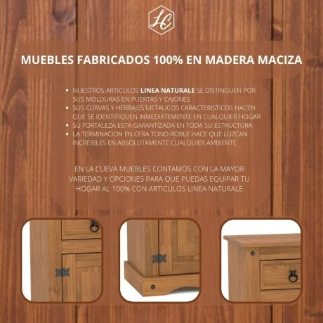 Aparador 5c+2p Línea Naturale - Roble en Madera natural - Aparadores y recibidores, Uruguay | La Cueva Muebles, vista 4