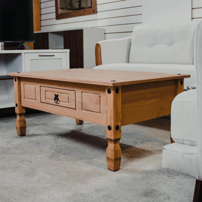 KIT Mesa De Living + Rack de TV Línea Monterrey - Natural en Madera natural - Muebles para TV, Uruguay | Ecowood, vista 7