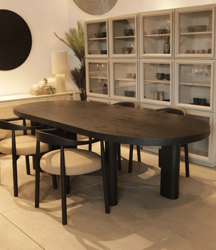 MESA COMEDOR OSIM OVAL TEKA NEGRA en Negro - Mesas de comedor, Uruguay | Masinfinito Casa, vista 2