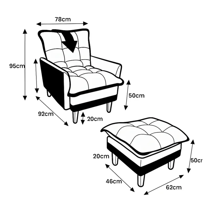 Poltrona sillón reclinable Classic - Gris en Gris - Sillones y sofás, Uruguay | Nario Hogar, vista 3