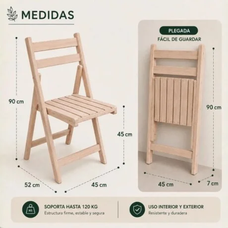 Set de exterior plegable en Madera natural - Muebles para el exterior, Uruguay | La Cueva Muebles, vista 12