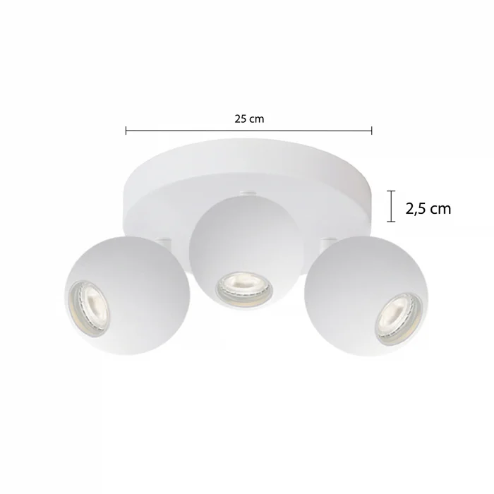 Luminaria De Techo San Nicolas Triple Circular Blanca en Blanco - Lámparas colgantes, Uruguay | Serlux, vista 3