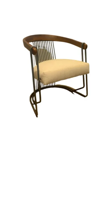 BUTACA MODELO HARPA - MADERA CLARA - TAPIZADO TELA CLARA en Madera natural - Butacas, banquetas y puffs, Uruguay | Champagne Home, vista 3