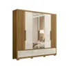 Ropero 6 Puertas Batientes 5 Cajones 2 Espejos Freijo Off White - Roperos y placares, Uruguay | Muebles Express, vista 1 de 4