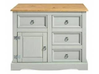 Cómoda 1 Puerta 4 Cajones Cera/Gris Línea Mexicana Corona en Gris - Cómodas, Uruguay | Quesal, vista 5