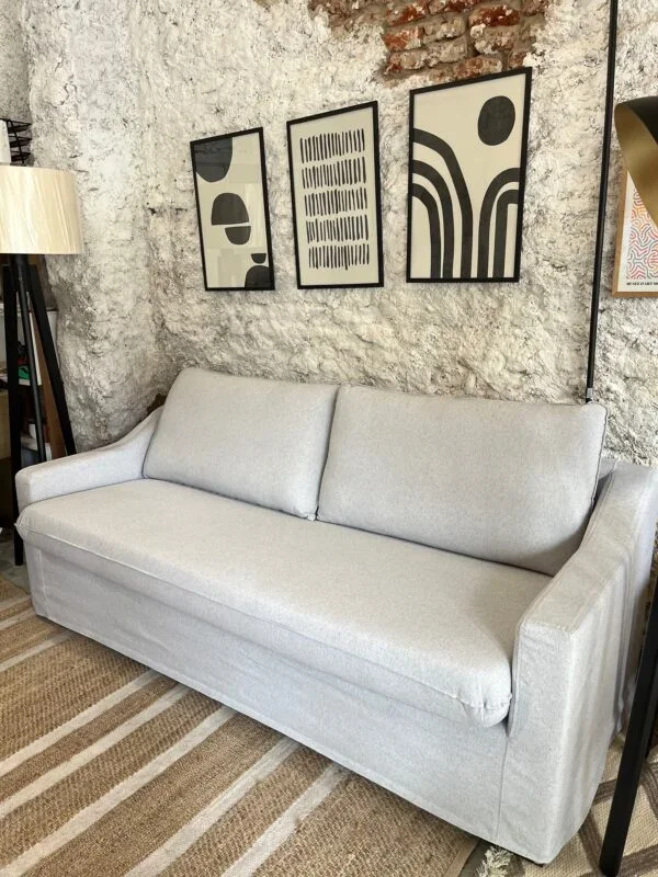 Sofá Manchester con Funda Desmontable 3 Cuerpos (205cm) – Gris Claro en Gris - Sillones y sofás, Uruguay | Berna Home, vista 7