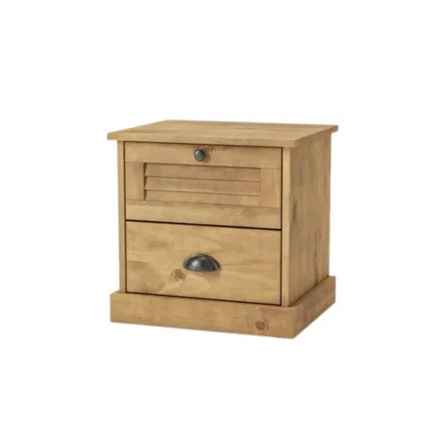 Mesa de Luz - 2 Cajones - Línea Oslo - Natural en Madera natural - Mesas de luz, Uruguay | Ecowood