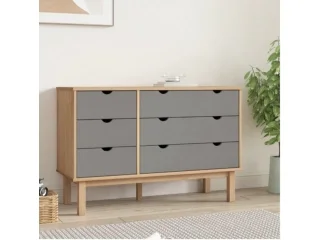Comoda 6C Mel/Gris Linea Nordica en Madera Maciza en Mel/Blanco - Cómodas, Uruguay | Quesal, vista 9