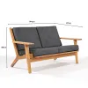 SOFA LOTUS 2 LUGARES ACQUABLOCK NEGRO 144x87x86CM JATOBA - Muebles para el exterior, Uruguay | Vinibel, vista 3 de 10