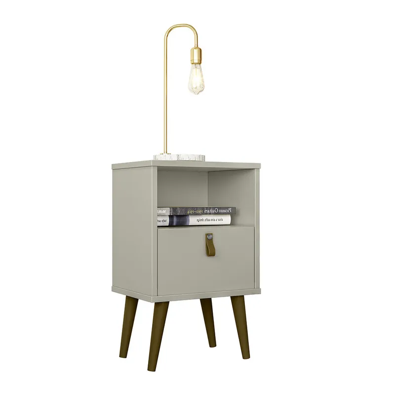 LINEA- MESA DE LUZ 1 CAJON BUZIOS en Beige - Mesas de luz, Uruguay | Alfa Ventas