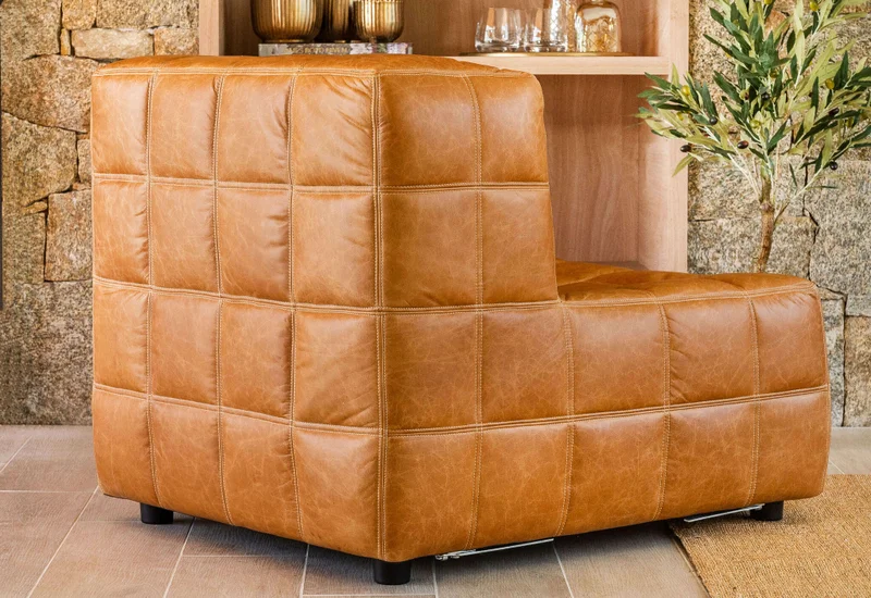 BUTACA COLUMBIA - CUERO ITALIANO CARAMELO en Marrón - Sillones y sofás, Uruguay | La Iberica, vista 32