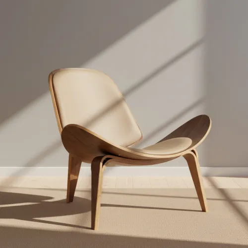 Butaca Marrón Madera Shell en Beige - Sillones y sofás, Uruguay | Divino