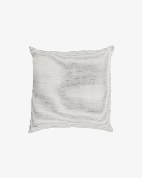 Almohadón Marena 100% lino rayas blanco y negro 45 x 45 cm en Blanco - Textiles, Uruguay | Kavehome