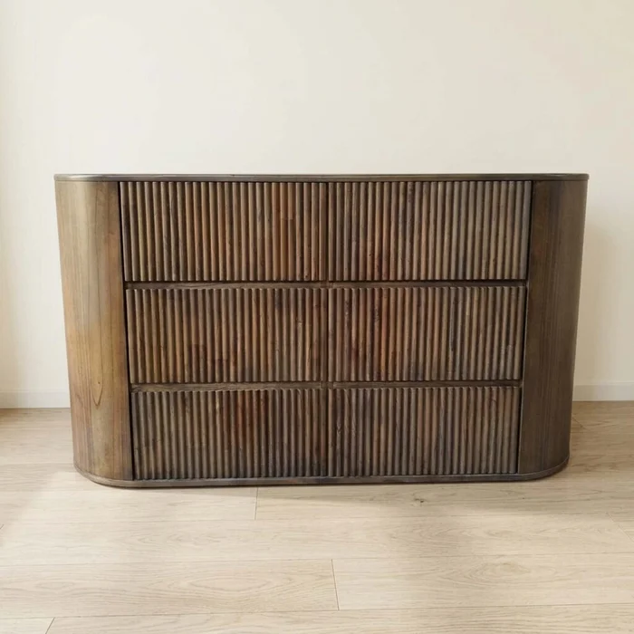 Cómoda 6 Cajones Madera Marron Southport en Marrón - Cómodas, Uruguay | Divino