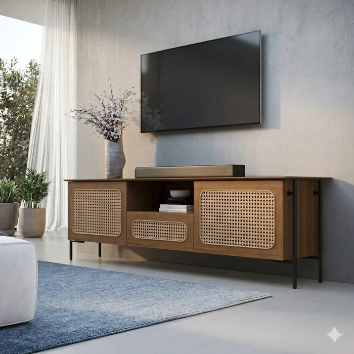 Rack Terra – 207 cm - Olmo en Madera natural - Muebles para TV, Uruguay | Berna home, vista 2