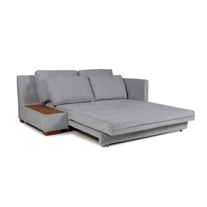 Sofá Cama Niki - Con mesa - Tela Microfibra - 10286 (Gris) en Gris - Sillones y sofás, Uruguay | NYR, vista 2