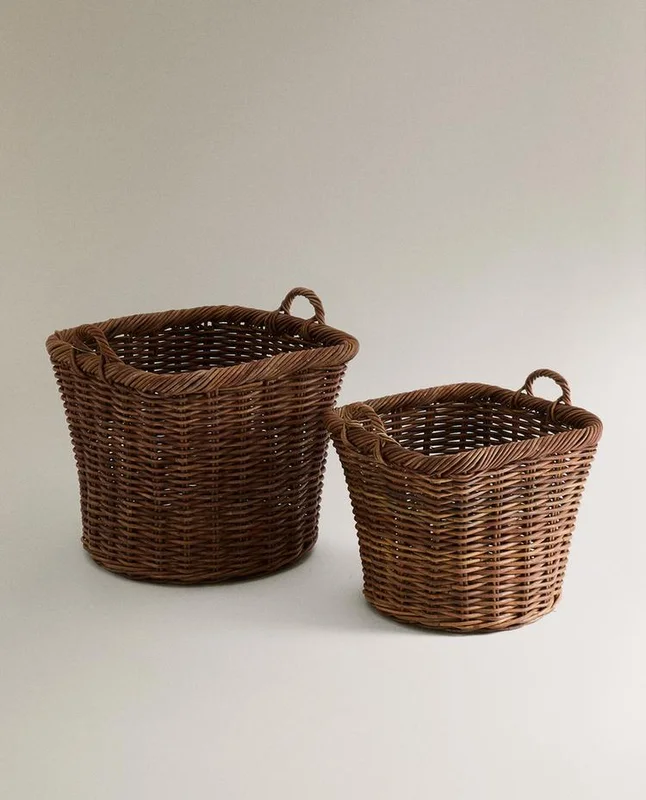 CESTA RATÁN CUADRADA en Marrón - Canastos, Uruguay | Zara Home, vista 3