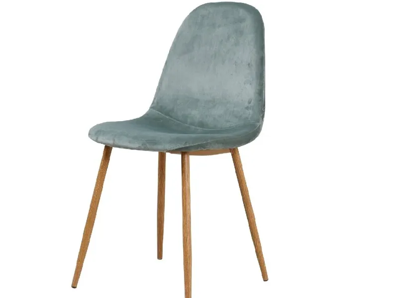 Silla LYNA en Tela - Aqua Velvet en Verde - Sillas, Uruguay | Finkel
