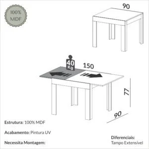 Mesa de Comedor Extensible Olivia - Mesas de comedor, Uruguay | Casa Brava, vista 6