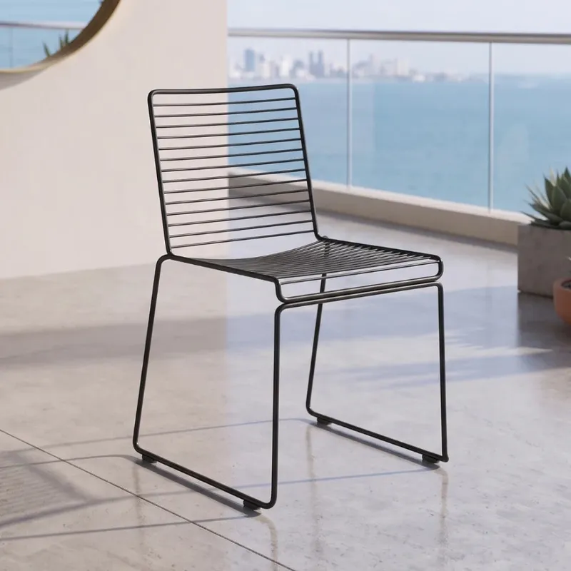 Silla De Exterior Metal Apilable - Negro en Negro - Sillas, Uruguay | Ecowood