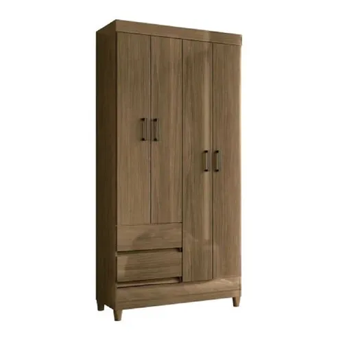 Ropero 4 Puertas 2 Cajones Con Estantes Y Barral Metalico - Roperos y placares, Uruguay | Muebles Express