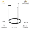 Colgante Led circular anillo suspendido y spots 40W Dimerizable en Negro - Lámparas colgantes, Uruguay | Iluminica, vista 6 de 6