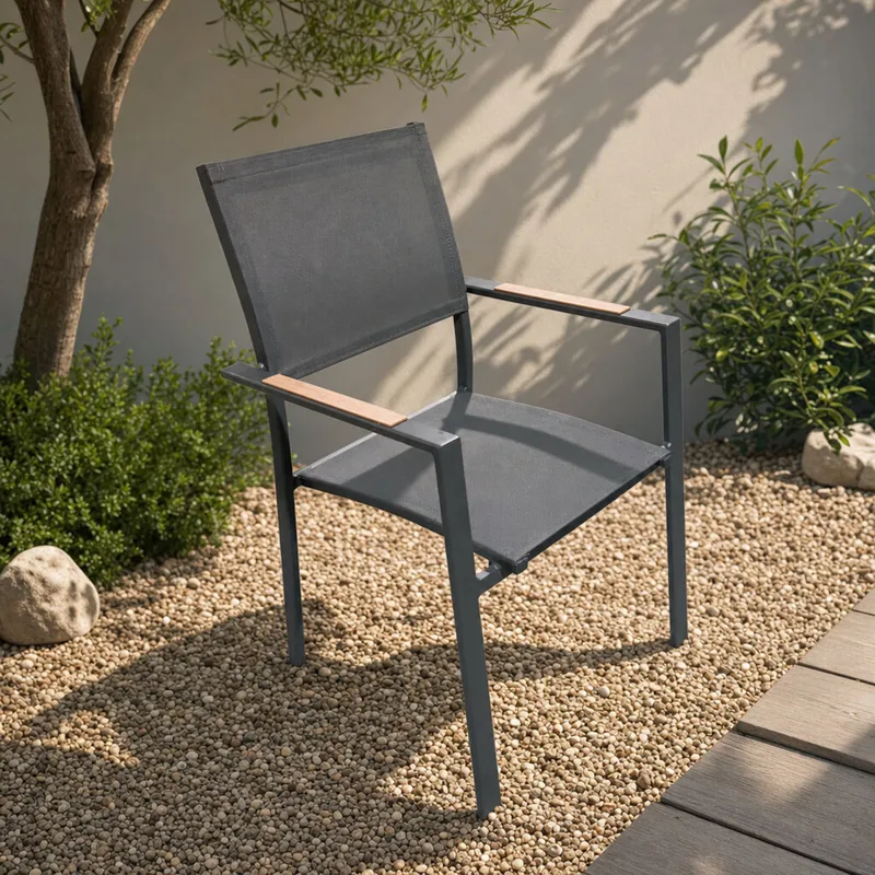 Silla De Exterior Aluminio Gris Tenerife en Gris - Muebles para el exterior, Uruguay | Divino