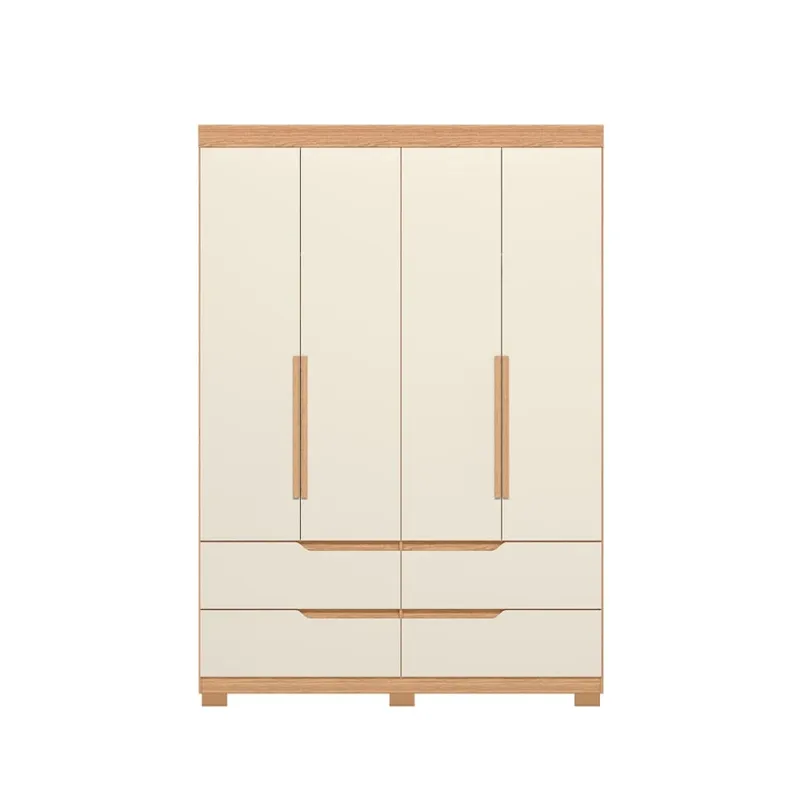 Ropero 4 puertas 4 cajones - Línea FIT - Marrón en Marrón - Roperos y placares, Uruguay | Ecowood
