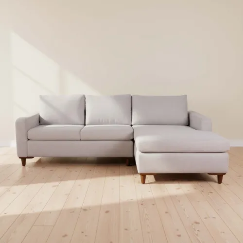 Sofá C/chaise Más De 4 Cuerpos Tela Natural-beige Napoli Beige en Beige - Sillones y sofás, Uruguay | Divino