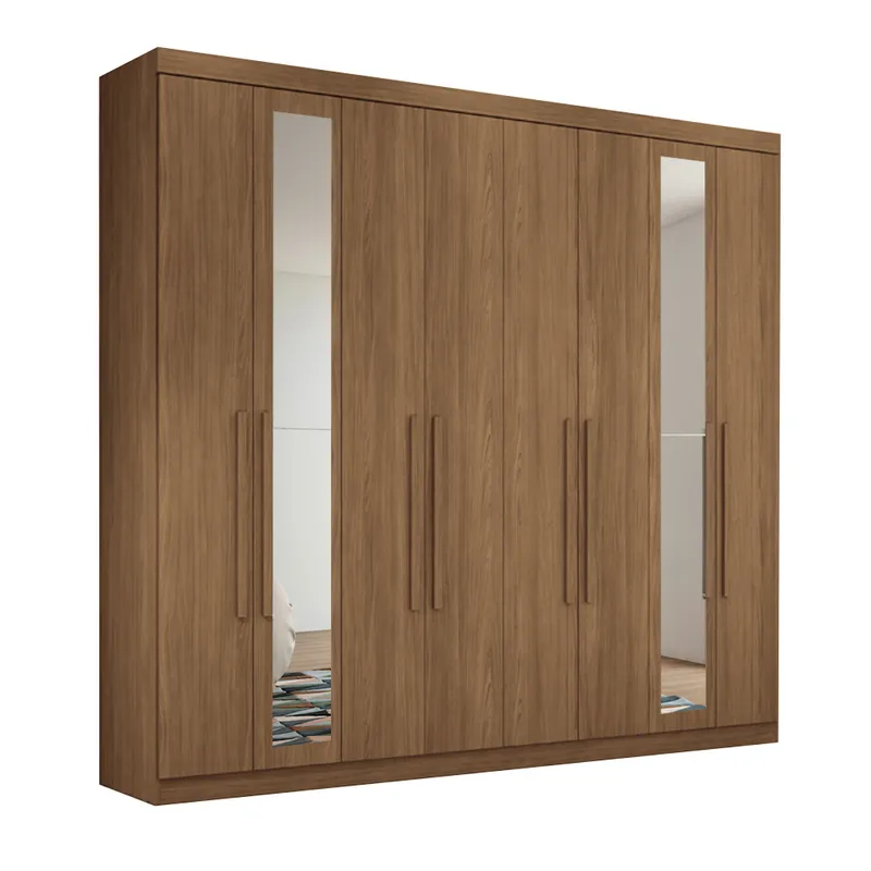 Ropero Placares Master Vip 8 Puertas 8 Estantes Con Espejo Jatoba 8.4 en JATOBA - Roperos y placares, Uruguay | Muebles Express