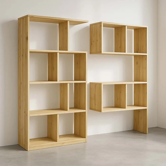 Biblioteca Madera Natural-beige Tetris en Madera natural - Bibliotecas, Uruguay | Divino