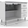 Bajo Mesada Mueble Cocina 2 Puertas 3 Cajones Blanco 601 en Blanco - Butacas, banquetas y puffs, Uruguay | Soy Hogar, vista 2