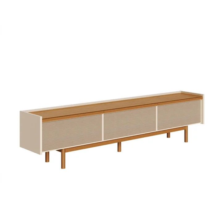Rack para TV Dune 2.2 - Linea Manhattan - Blanco/Natural en Blanco - Muebles para TV, Uruguay | Rústico Hogar, vista 2