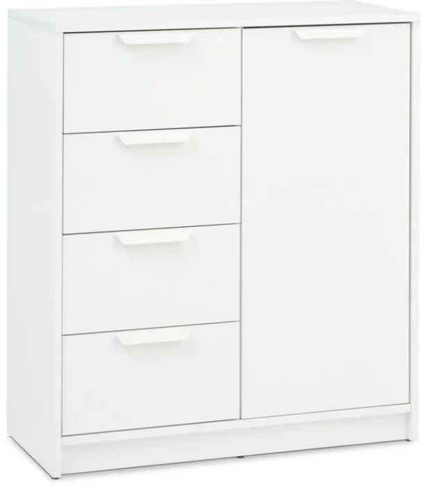 Cómoda JENSLEV 4 cajones 1 puerta blanco en Blanco - Cómodas, Uruguay | JYSK