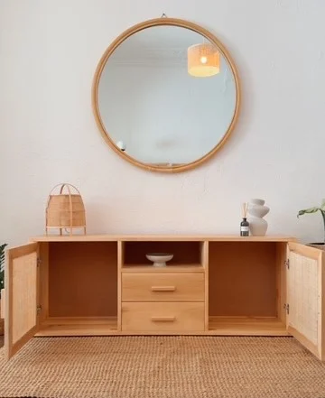 Rack TV con esterilla natural en Madera natural - Muebles, Uruguay | Decoramuss, vista 2